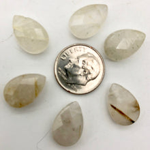 Load image into Gallery viewer, Shine! 6 Natural Faceted Rutilated Quartz Briolette Beads - PremiumBead Alternate Image 2