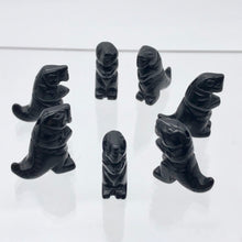 Load image into Gallery viewer, T-Rex Dinosaur 2 Carved Obsidian Tyrannosaurus Rex Beads | 21x18.5x7mm | Black - PremiumBead Alternate Image 10
