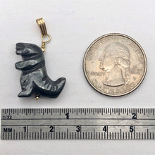 Load image into Gallery viewer, Semi Precious Stone Jewelry Tyranosaurus Rex Pendant Necklace of Hematite/Gold - PremiumBead Alternate Image 6