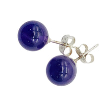 Load image into Gallery viewer, Amethyst 8mm Sterling Silver Stud Ball Earrings | 8mm | Purple | 1 Earrings