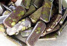 Load image into Gallery viewer, 1 Exotic Peridot Jasper Rectangle Pendant Bead 7040 - PremiumBead Alternate Image 2