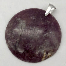Load image into Gallery viewer, Natural Lepidolite Large Round Sterling Silver Pendant | 45mm | 2 1/16" Long |
