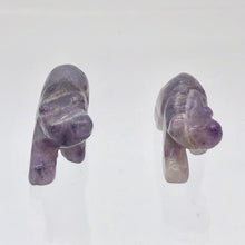 Load image into Gallery viewer, 2 Hand Carved Natural Amethyst Bear Beads | 22x12.5x9.5mm | Purple some w/white - PremiumBead Alternate Image 3