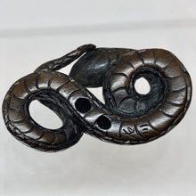 Load image into Gallery viewer, Carved Serpent / Snake Dark Teak Ojime/Netsuke Bead - PremiumBead Alternate Image 7