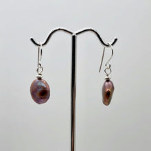 Load image into Gallery viewer, Pearl Dangle Sterling Silver Earrings | 1 1/4" Long | Golden Rose |
