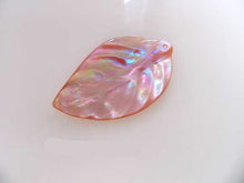 Load image into Gallery viewer, Natural Pink Carved Mussel Shell Leaf Pendant Bead - PremiumBead Alternate Image 2