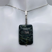 Load image into Gallery viewer, Tsunami Stone Sterling Silver Rectangle Pendant | 35x25x7.5mm | Green White |