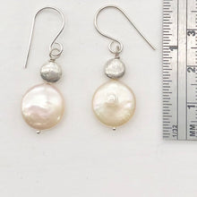 Load image into Gallery viewer, Natural Peach Coin FW Pearl Drop/Dangle | 1 3/8" Long | Peach | 1 Earrings