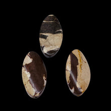 Load image into Gallery viewer, 3 Exotic Zebra Jasper Twist Oval Focal Beads 8906