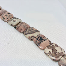 Load image into Gallery viewer, Red Flower Jasper Matte Square Bead Strand 109354 - PremiumBead Alternate Image 2