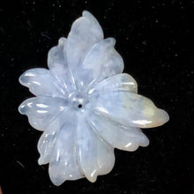 Load image into Gallery viewer, 40.7cts Hand Carved Blue Chalcedony Flower Bead | 51x36x4mm |
