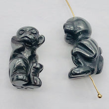 Load image into Gallery viewer, Swingin 2 Carved Hematite Monkey Beads | 20.5x12x11mm | Silver black