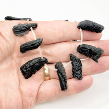 Load image into Gallery viewer, Tektite Natural Pendant Bead Strand | 35x17x6 to 30x12x5mm | 19 Beads |