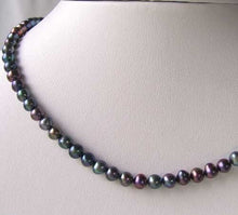 Load image into Gallery viewer, Near Round Blue Peacock 6-5mm FW Pearl Strand 109941 - PremiumBead Alternate Image 3