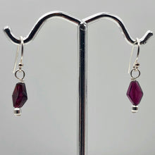 Load image into Gallery viewer, Amazing Diamond-shaped Pyrope Garnet & Sterling Silver Earrings | 7/8" long | - PremiumBead Alternate Image 4