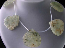 Load image into Gallery viewer, 8 Druzy Green Prehnite 36x36mm Briolette Beads 10458D - PremiumBead Primary Image 1