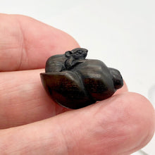 Load image into Gallery viewer, Carved Mouse in Snail Shell Teak Ojime Netsuke Bead | 25x17x14mm | Brown - PremiumBead Alternate Image 2