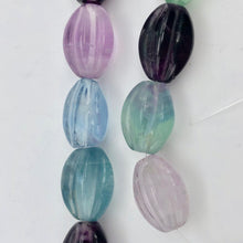 Load image into Gallery viewer, Rare! Carved 14x10mm Oval Fluorite 13" Bead Strand! - PremiumBead Alternate Image 4