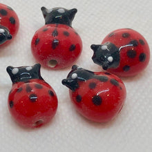 Load image into Gallery viewer, 5 Hand Made Glass Lampwork Lady Bug Beads 006586 - PremiumBead Alternate Image 2