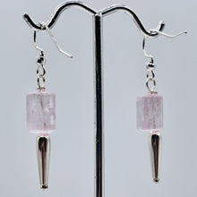 Load image into Gallery viewer, Kunzite Crystals Sterling Silver Dangle Earrings | 1 3/4" Long | Pink | 1 Pair |