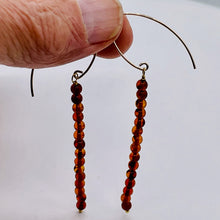 Load image into Gallery viewer, Amber 5 Beads 14K Gold Filled Drop/Dangle Earrings | 1 3/4" Long | Red |