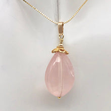 Load image into Gallery viewer, Sparkle Twist Faceted 14kgf Rose Quartz 23x17mm Pear Pendant - PremiumBead Primary Image 1