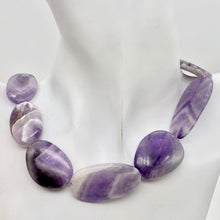 Load image into Gallery viewer, Chevron Amethyst Oval Stone | x42x22x6 to 23x19x6 | Purple White | 13 Bead(s)