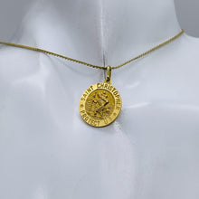 Load image into Gallery viewer, Saint Christopher 3 Gram 14K Round Medal | 1" Long | Gold | 1 Pendant |