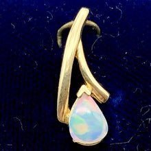Load image into Gallery viewer, Red and White Fine Opal Fire Flash 14K Gold Pendant - PremiumBead Alternate Image 2
