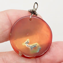 Load image into Gallery viewer, Limbcast Moss Agate Sterling Silver Pendant | 28x2mm| Orange/Green | 1 5/8" Long