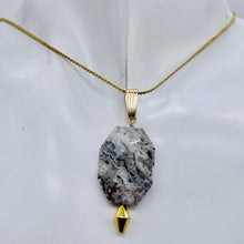 Load image into Gallery viewer, Picasso Jasper 14K Gold Filled Drop/Dangle | 1 3/4" Long| Gray/Black | 1 Pendant
