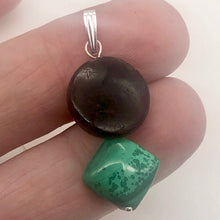 Load image into Gallery viewer, Hypersthene, Bloodstone & Sterling Silver Subtle Shimmer Pendant | 1 1/2" long |