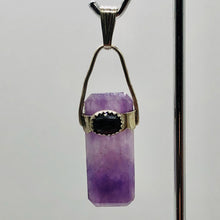 Load image into Gallery viewer, Amethyst and Garnet Sterling Silver Drop Pendant | 2" Long | Purple/Red |