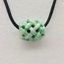 Load image into Gallery viewer, Basket Weave Carved 18x16mm Flowering Jade Barrel Bead 10570Fj | 15x13mm | Green - PremiumBead Alternate Image 6