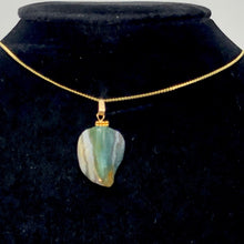 Load image into Gallery viewer, Ocean Jasper Carved Autumn Leaf Bead 14K Gold Filled Pendant | 1 3/4" Long |