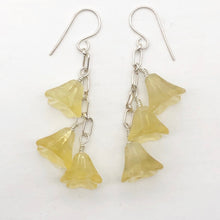 Load image into Gallery viewer, Hand Carved Citrine Bell Flower Sterling Silver Earrings 309242CTS