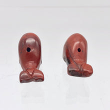 Load image into Gallery viewer, Carved Animals 2 Brecciated Jasper Whale Beads | 21x11x9mm | Red/Grey - PremiumBead Alternate Image 7