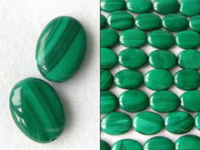 Load image into Gallery viewer, 2 AAA Natural Malachite 15x12mm Oval Focal Beads 008674 - PremiumBead Primary Image 1