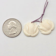 Load image into Gallery viewer, 1 Glamorous Water Buffalo Bone Lotus Flower Pendant Bead 10786 - PremiumBead Alternate Image 2