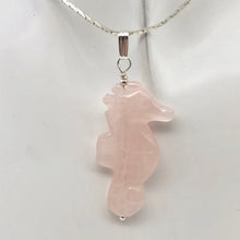 Load image into Gallery viewer, Rose Quartz Hand Carved Seahorse w/Silver Findings Pendant - So Cute! 509244RQS - PremiumBead Primary Image 1