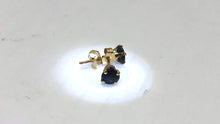 Load and play video in Gallery viewer, Blue Sapphire 14K Gold Earrings | 5mm | Blue | Stud |