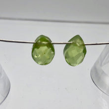 Load image into Gallery viewer, Peridot Faceted Briolette Beads Matched Pair | 2.4 cts each | Green | 9x6x5mm | - PremiumBead Alternate Image 3