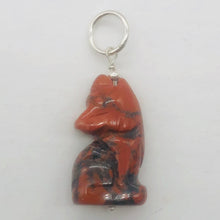 Load image into Gallery viewer, Brecciated Jasper Wolf Pendant Necklace | Semi Precious Stone Jewelry | Silver |