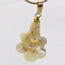 Load image into Gallery viewer, Mother of Pearl Lily 14K Gold Filled Pendant| 1 1/4&quot; Long | White | 1 Pendant |
