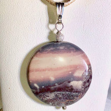 Load image into Gallery viewer, Porcelain Jasper Disc Silver Pendant! Like Jupiter!! 510602B - PremiumBead Primary Image 1