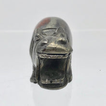 Load image into Gallery viewer, Hematite and Jasper Hippopotamus Figurine | 60x38x24mm | Graphite/Red | 89.9g - PremiumBead Alternate Image 8
