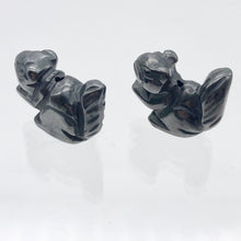 Load image into Gallery viewer, Nuts 2 Hand Carved Animal Hematite Squirrel Beads | 21.5x14x10mm | Graphite - PremiumBead Alternate Image 9