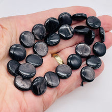 Load image into Gallery viewer, Mirrors Hypersthene 15mm Disc Bead 7.5 inch Strand for Jewelry Making 7425HS