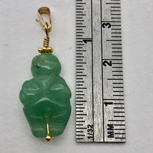Load image into Gallery viewer, Aventurine Goddess of Willendorf 14Kgf Pendant |1.38" Long | Green | - PremiumBead Alternate Image 4