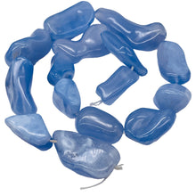 Load image into Gallery viewer, Chalcedony Designer Cut 550ct Pendant Bead Strand| 42x16x11 - 25x11x9mm|Blue|14|